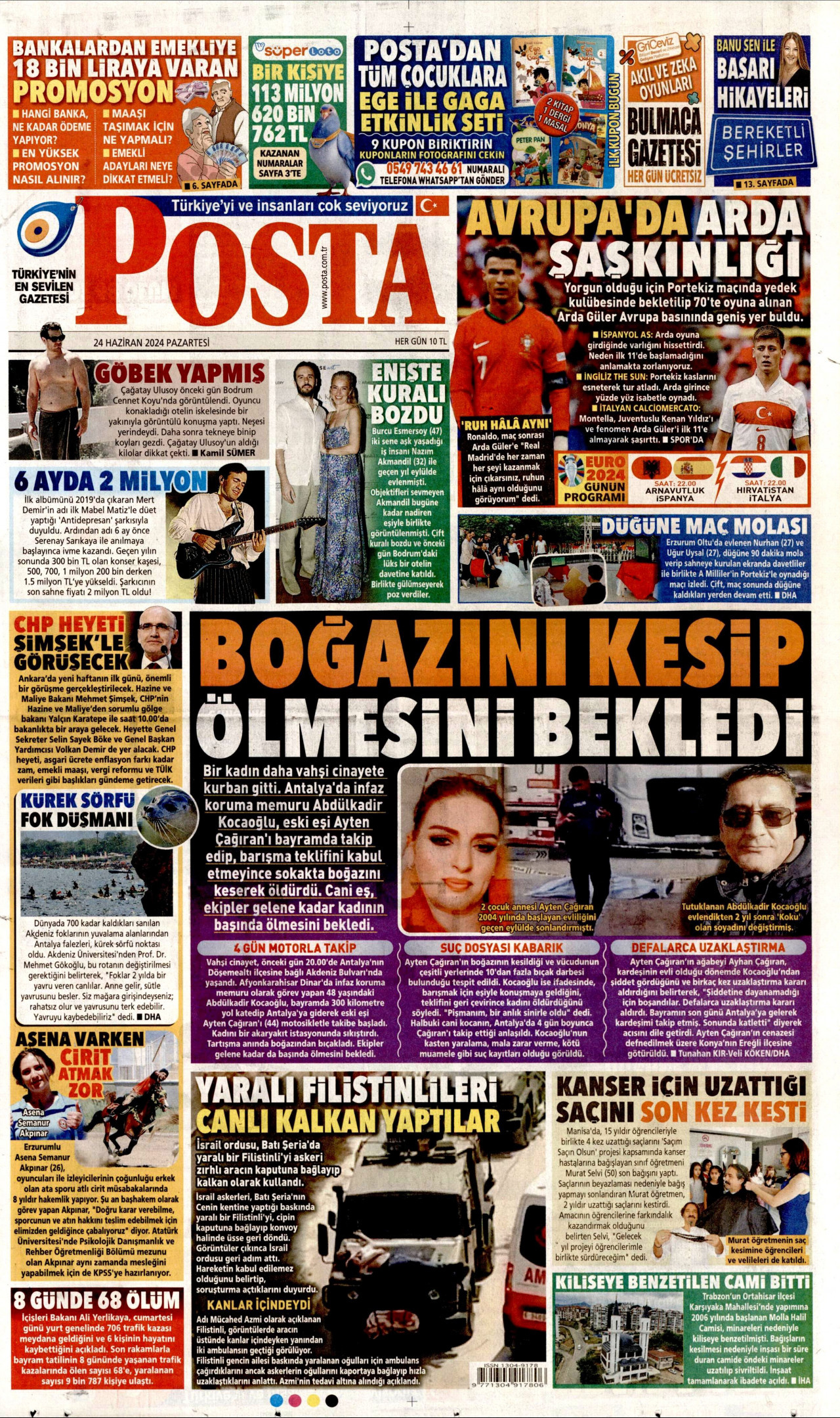 POSTA 24 Haziran 2024 Gazete Manşeti Büyük