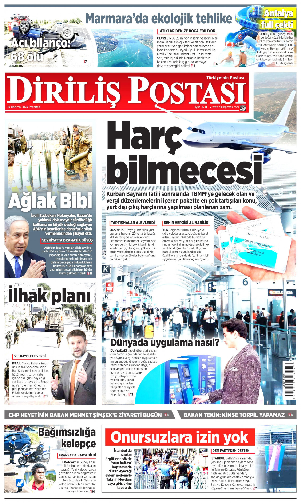 DİRİLİŞ POSTASI 24 Haziran 2024 Gazete Manşeti Büyük