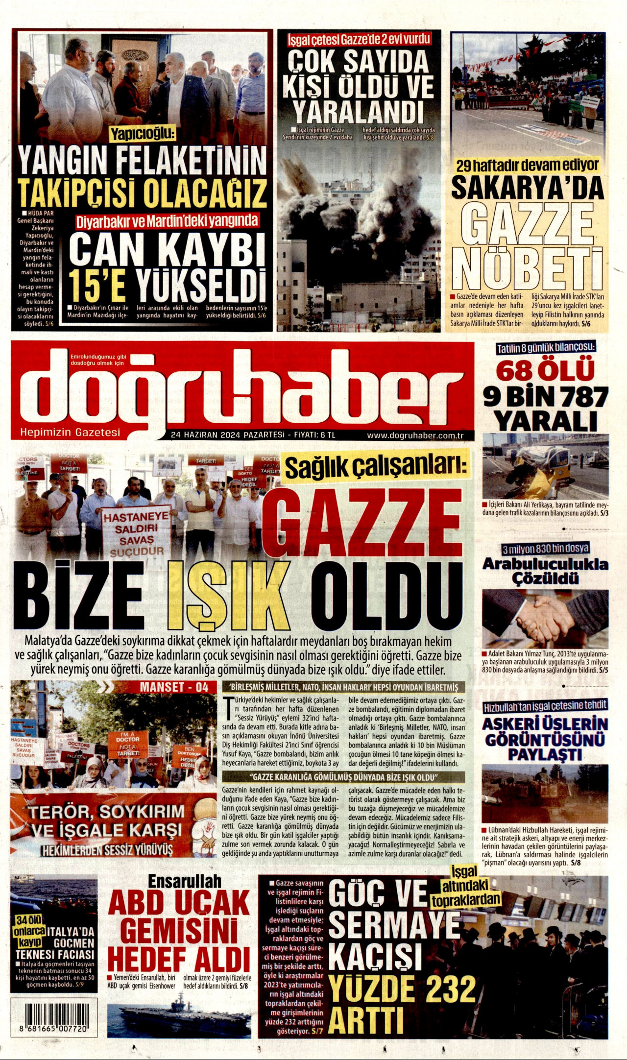 DOĞRU HABER 24 Haziran 2024 Gazete Manşeti Büyük