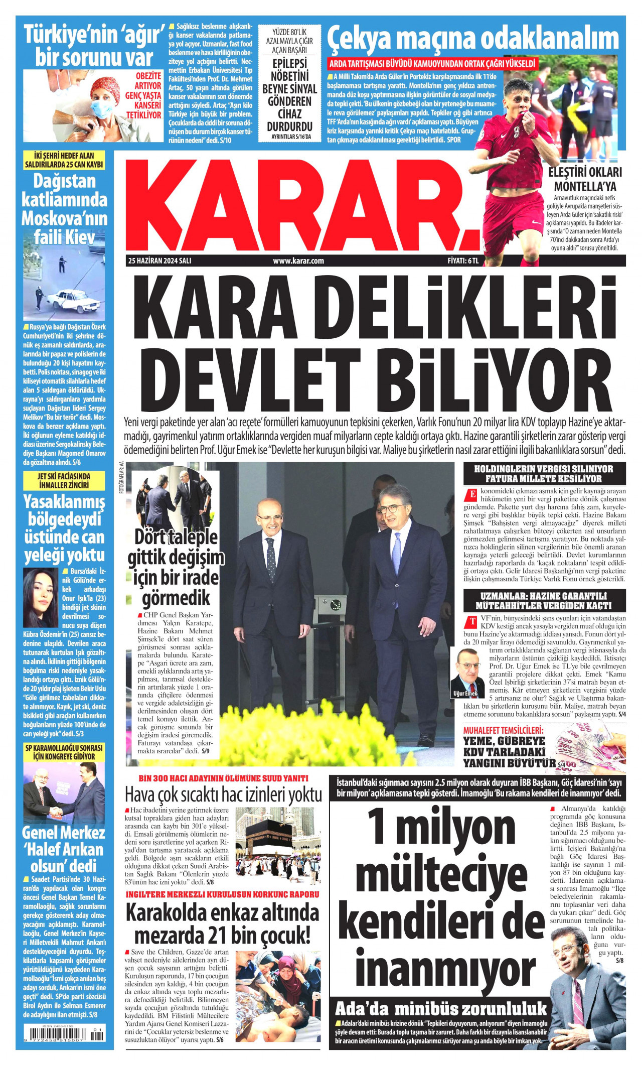 KARAR 25 Haziran 2024 Gazete Manşeti Büyük