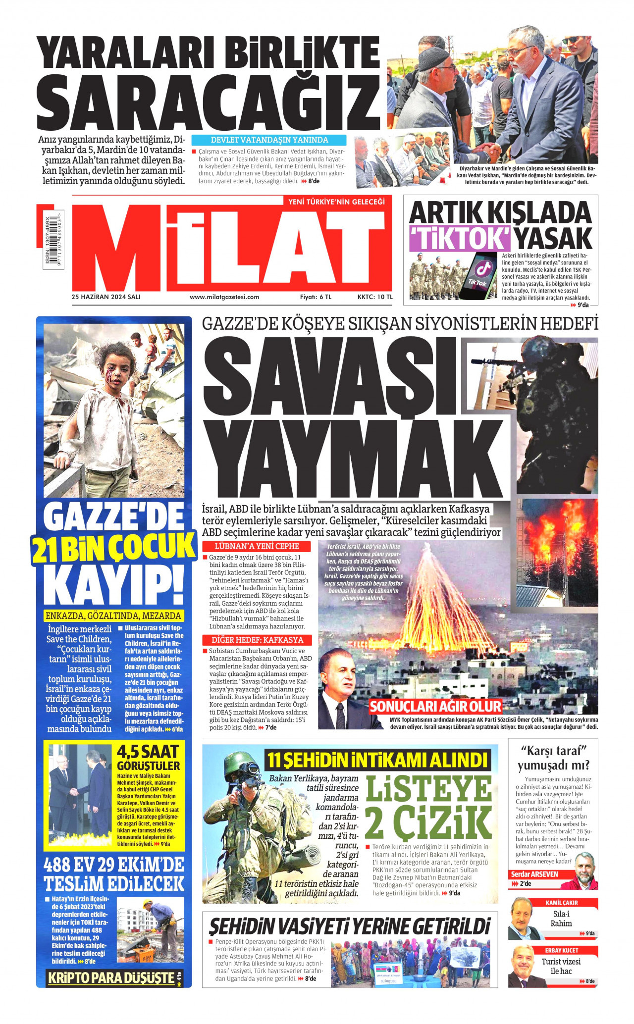 MİLAT 25 Haziran 2024 Gazete Manşeti Büyük