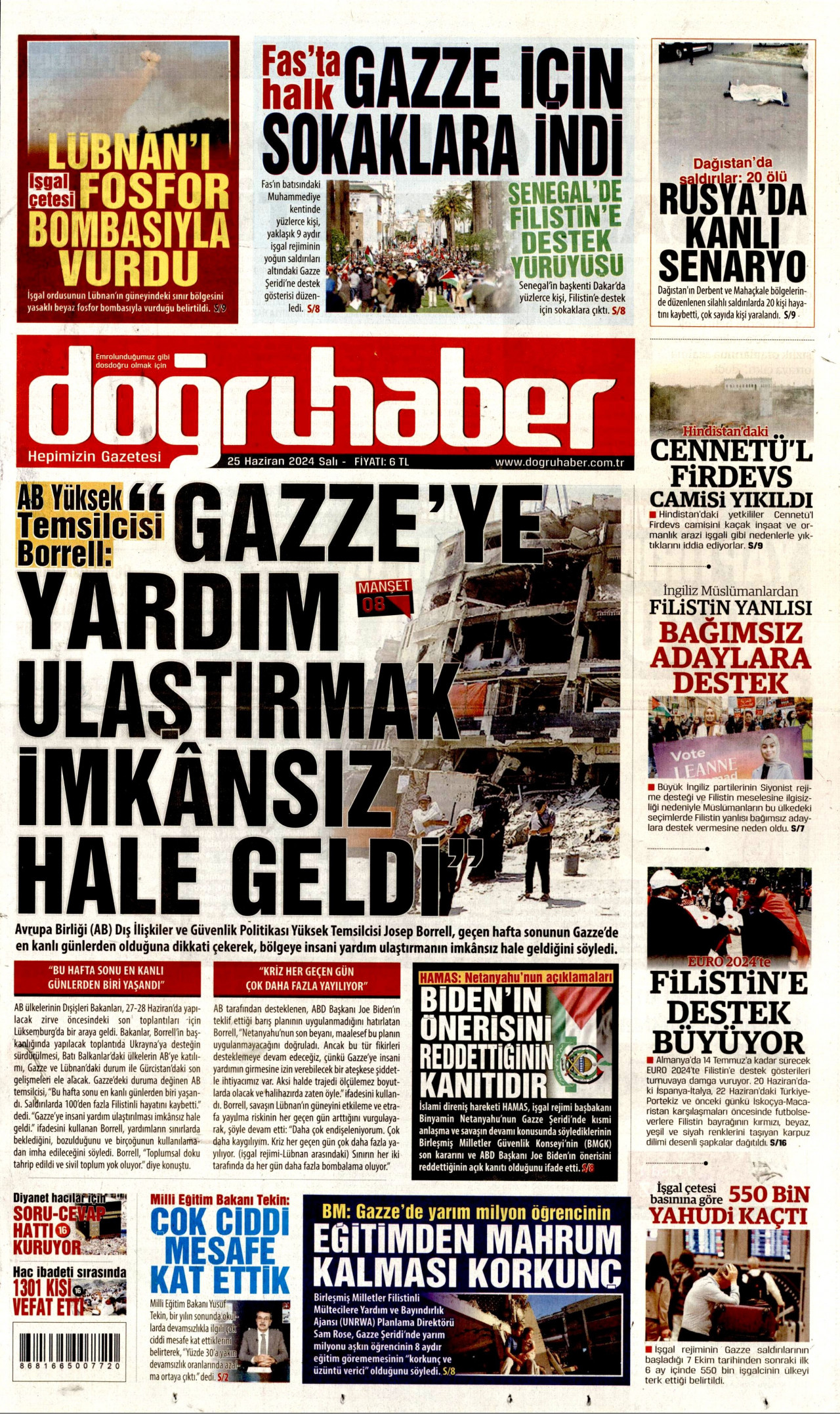 DOĞRU HABER 25 Haziran 2024 Gazete Manşeti Büyük