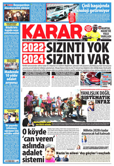 KARAR 13 Eylül 2024 Gazete Manşeti Küçük