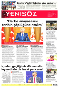 YENİ SÖZ GAZETESİ 13 Eylül 2024 Gazete Manşeti Küçük