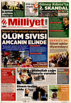 MİLLİYET 18 Eylül 2024 Gazete Manşeti Küçük