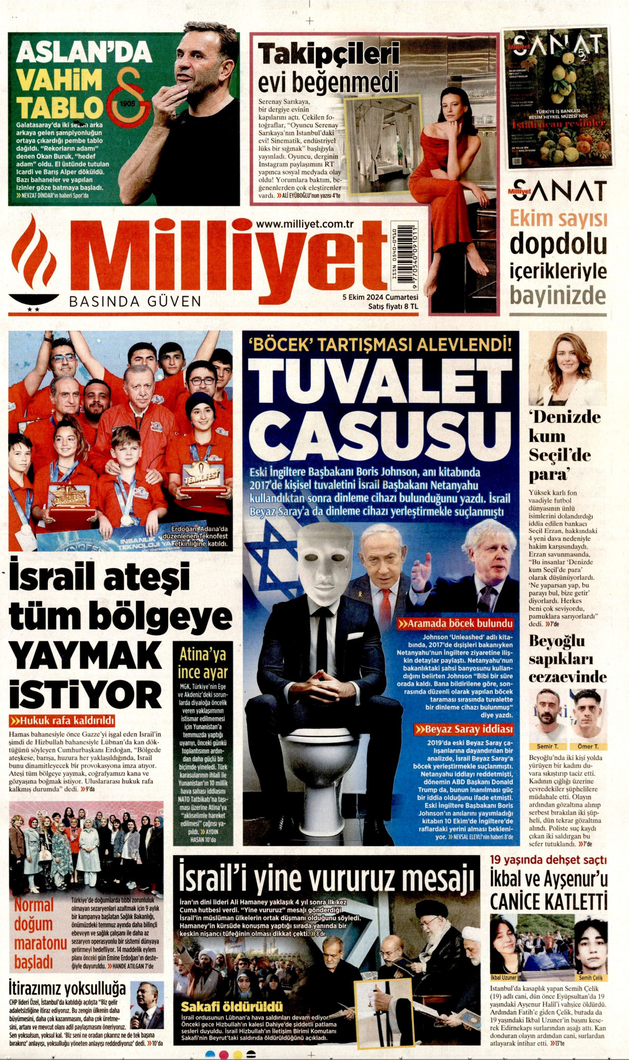 MİLLİYET 5 Ekim 2024 Gazete Manşeti Büyük