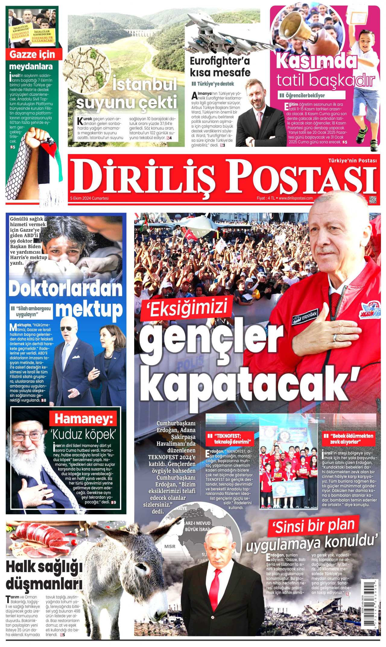 DİRİLİŞ POSTASI 5 Ekim 2024 Gazete Manşeti Büyük