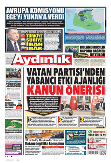 AYDINLIK GAZETESİ 16 Kasım 2024 Gazete Manşeti Küçük