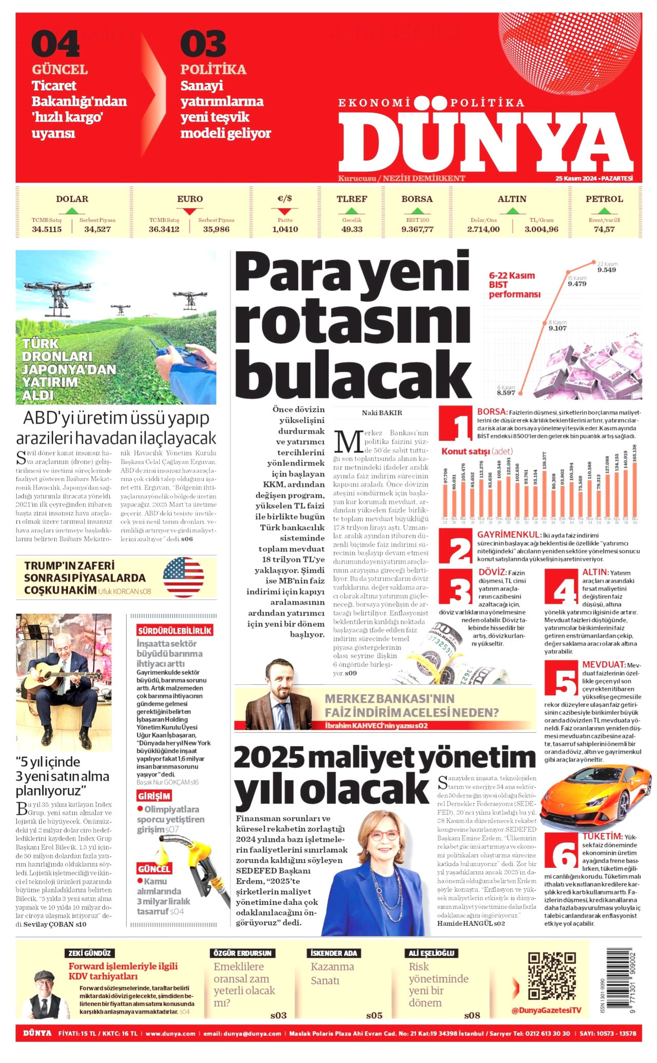 DÜNYA 25 Kasım 2024 Gazete Manşeti Büyük