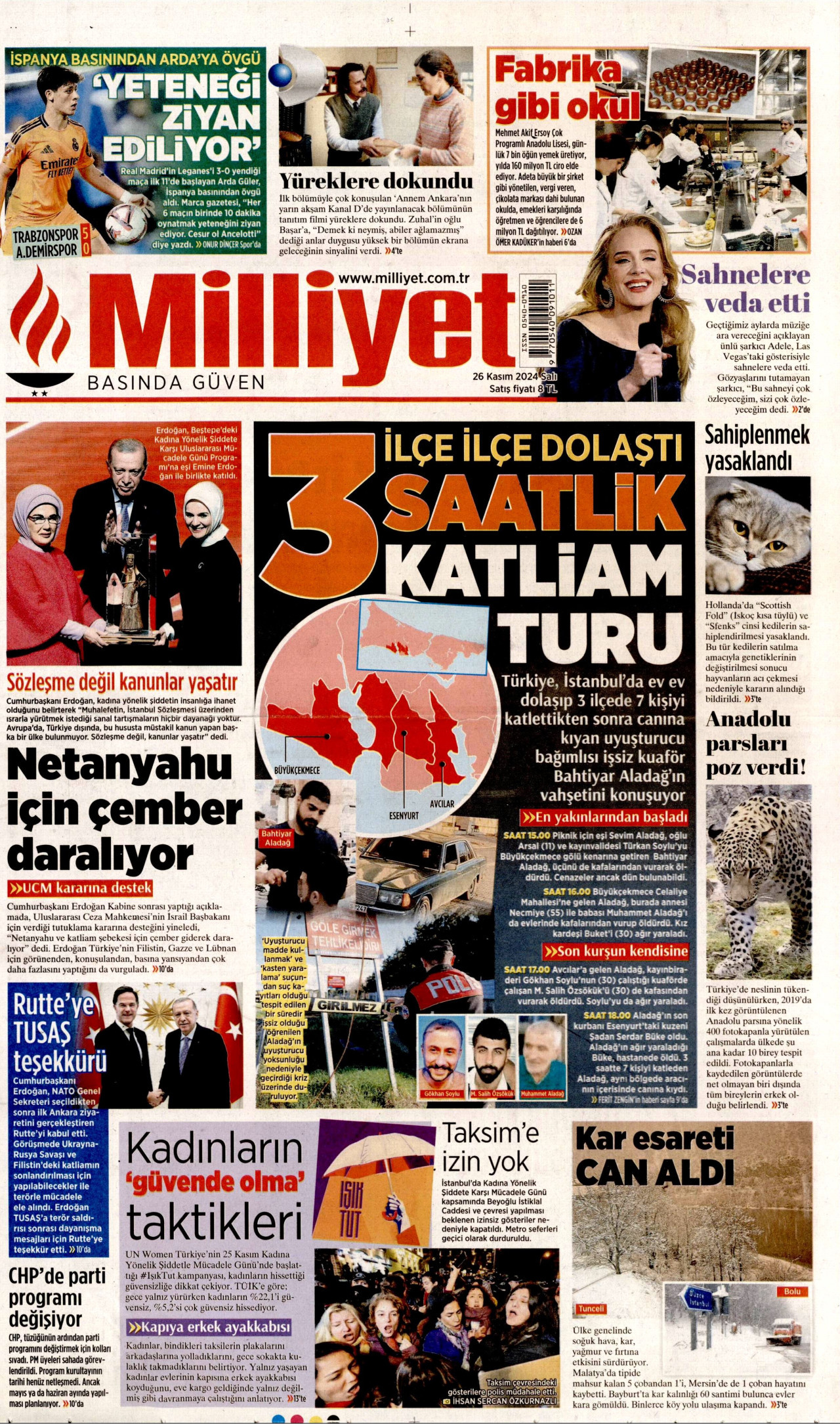 MİLLİYET 26 Kasım 2024 Gazete Manşeti Büyük