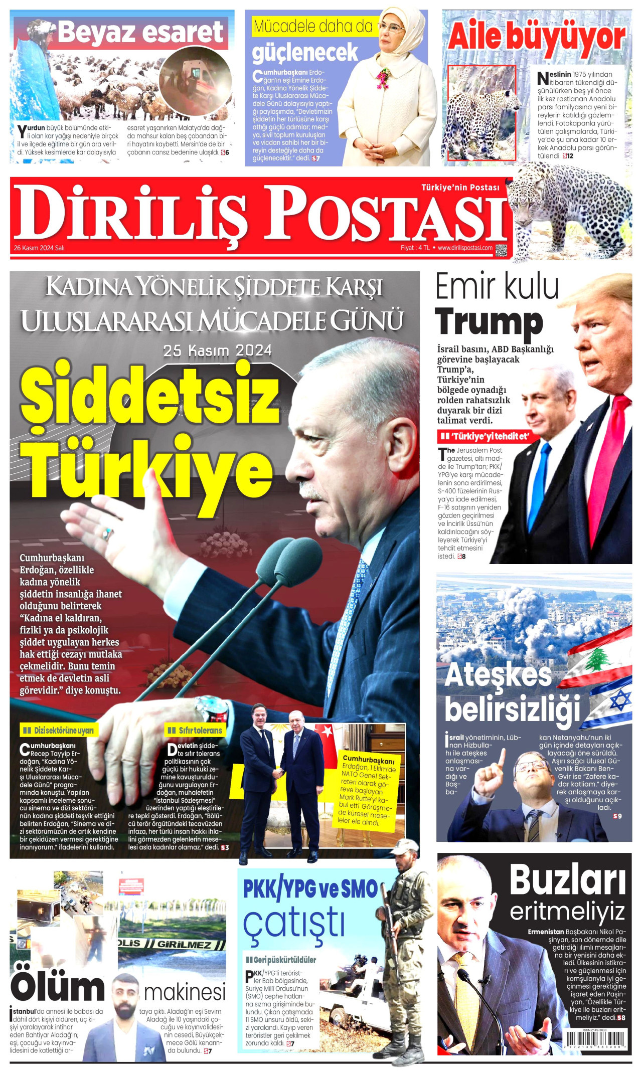 DİRİLİŞ POSTASI 26 Kasım 2024 Gazete Manşeti Büyük