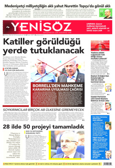 YENİ SÖZ GAZETESİ 26 Kasım 2024 Gazete Manşeti Küçük