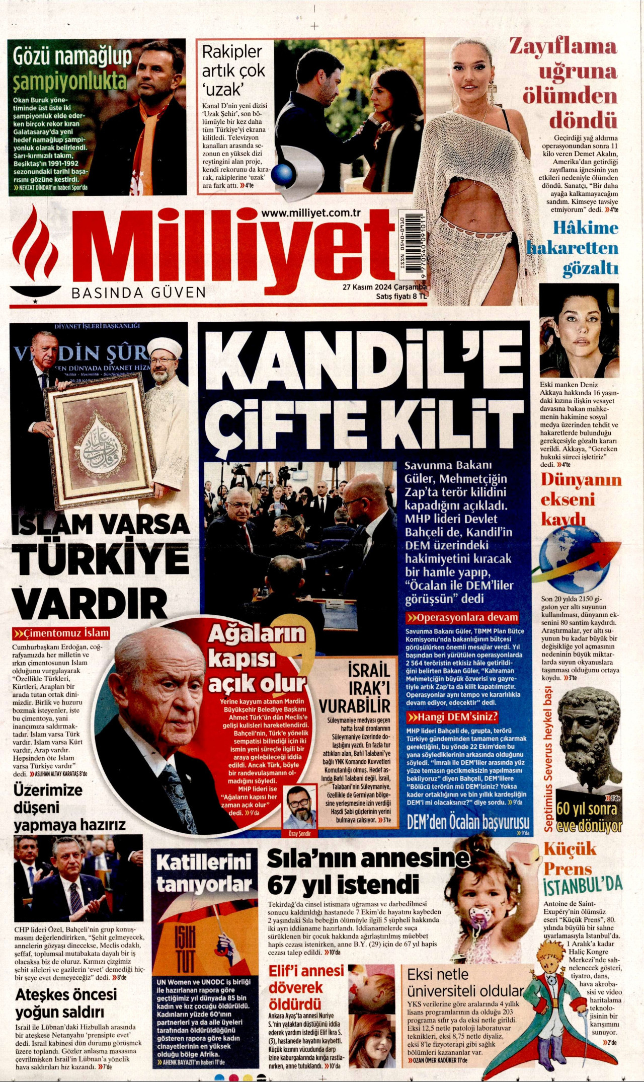 MİLLİYET 27 Kasım 2024 Gazete Manşeti Büyük