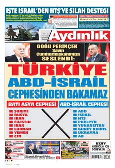 AYDINLIK GAZETESİ 3 Aralık 2024 Gazete Manşeti Küçük