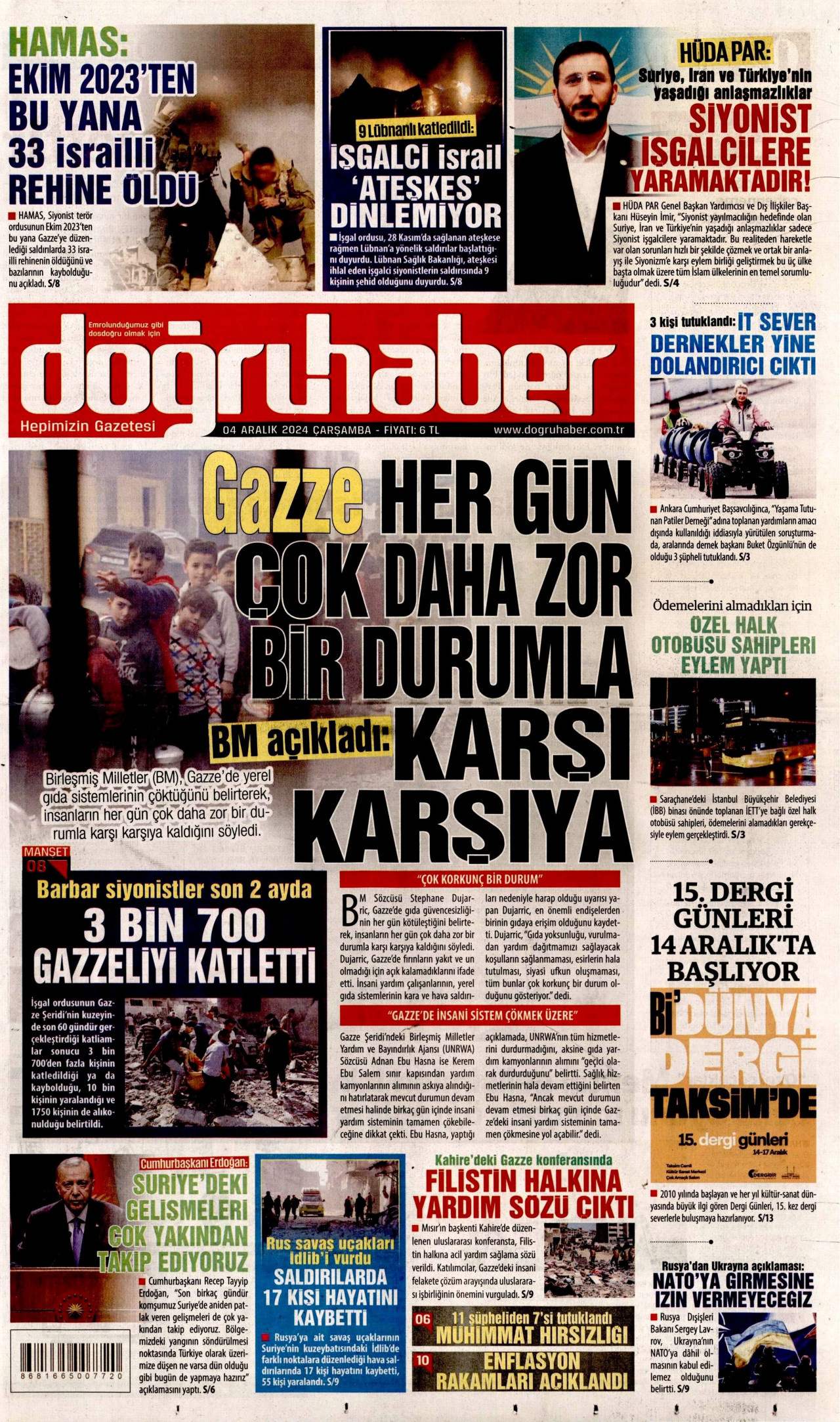 DOĞRU HABER 4 Aralık 2024 Gazete Manşeti Büyük