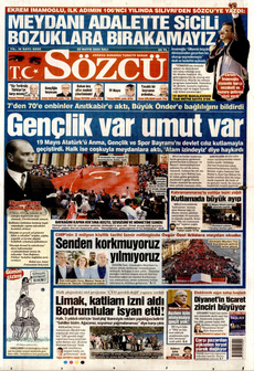 SÖZCÜ 20 Mayıs 2025 Gazete Manşeti Küçük