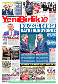YENİBİRLİK 13 Ağustos 2025 Gazete Manşeti Küçük