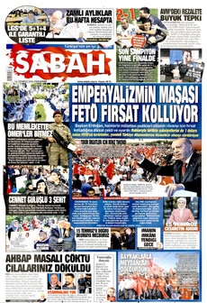 SABAH 16 Temmuz 2026 Gazete Manşeti Küçük