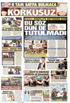 KORKUSUZ 16 Temmuz 2026 Gazete Manşeti Küçük