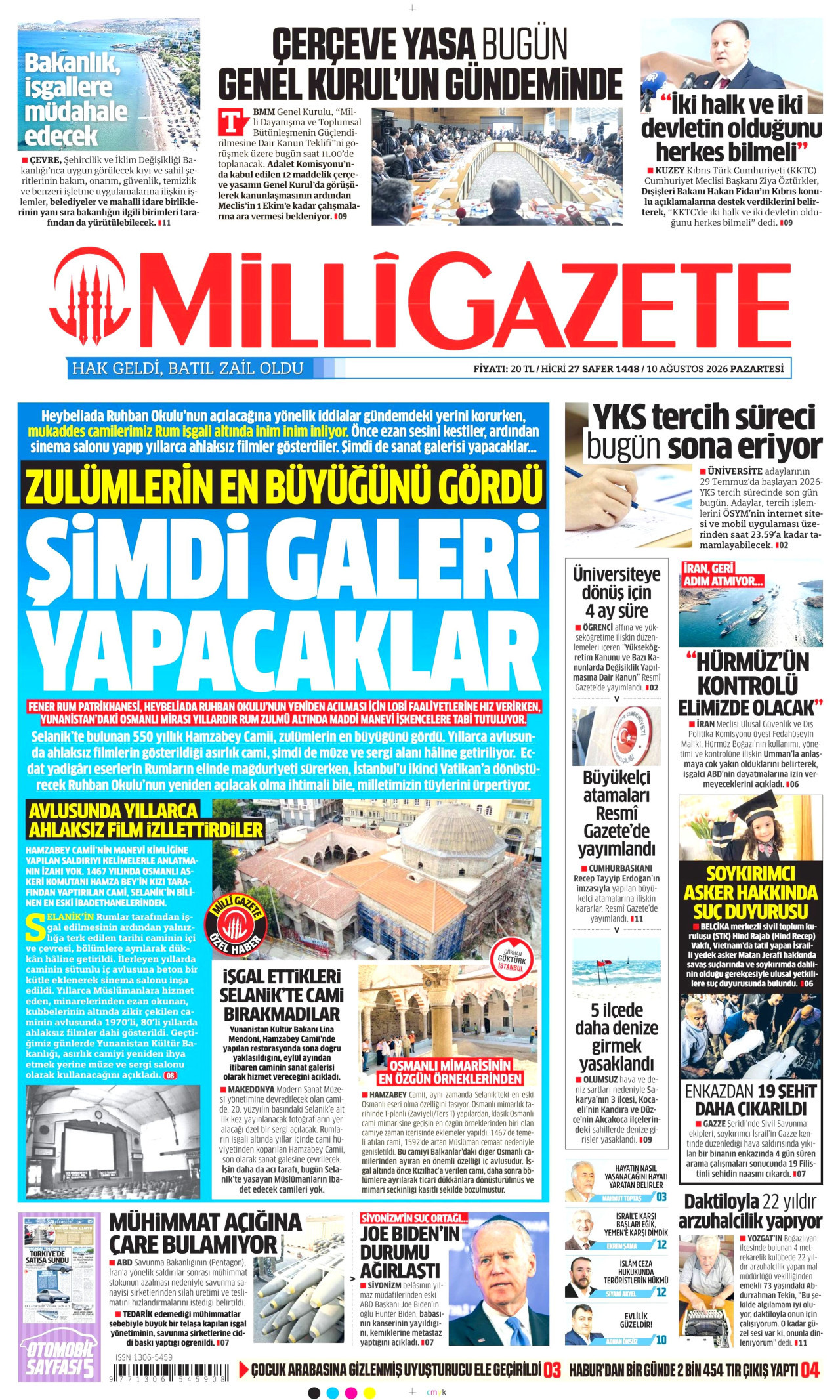 MİLLİ GAZETE 10 Ağustos 2026 Gazete Manşeti Büyük
