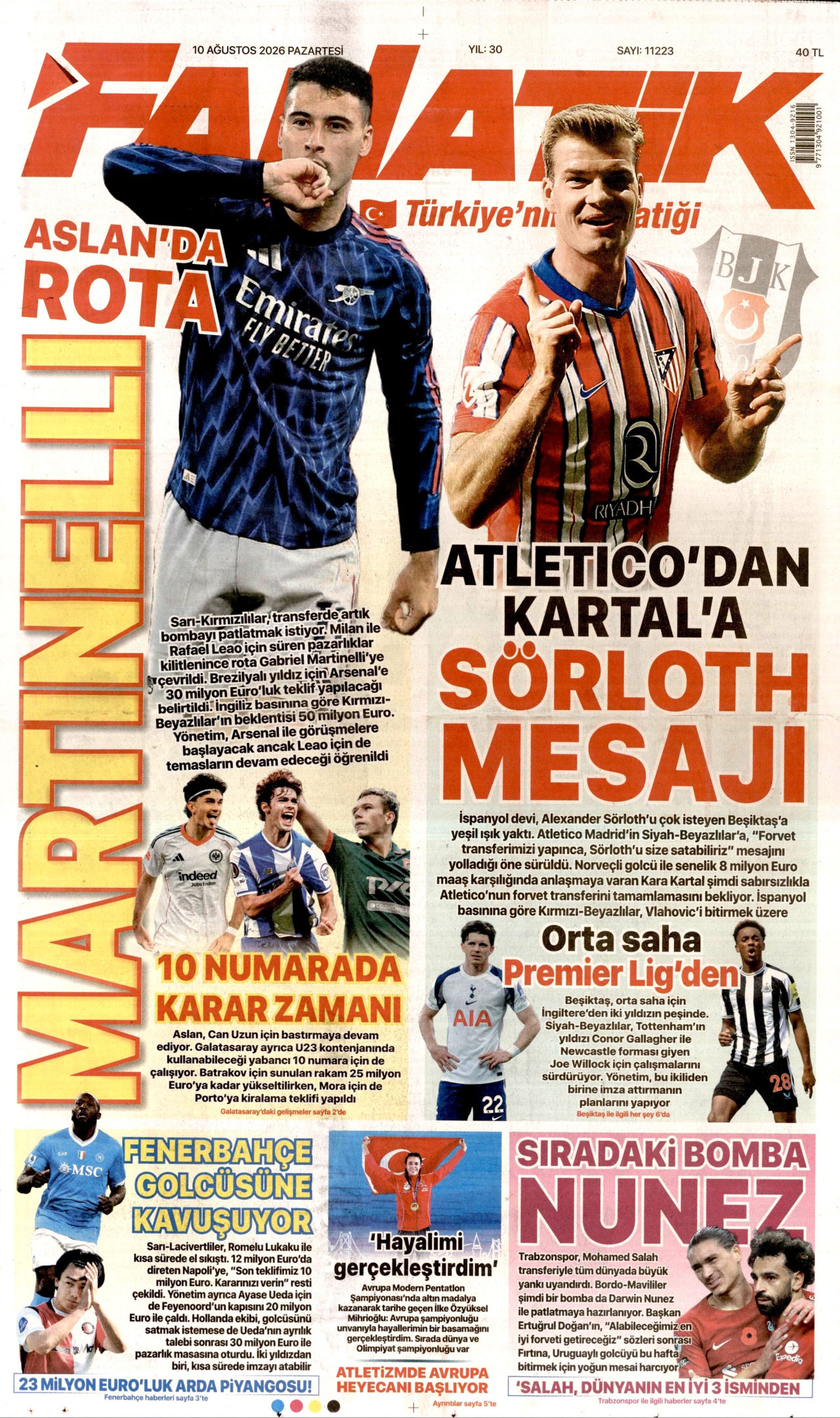 FANATİK 10 Ağustos 2026 Gazete Manşeti Büyük